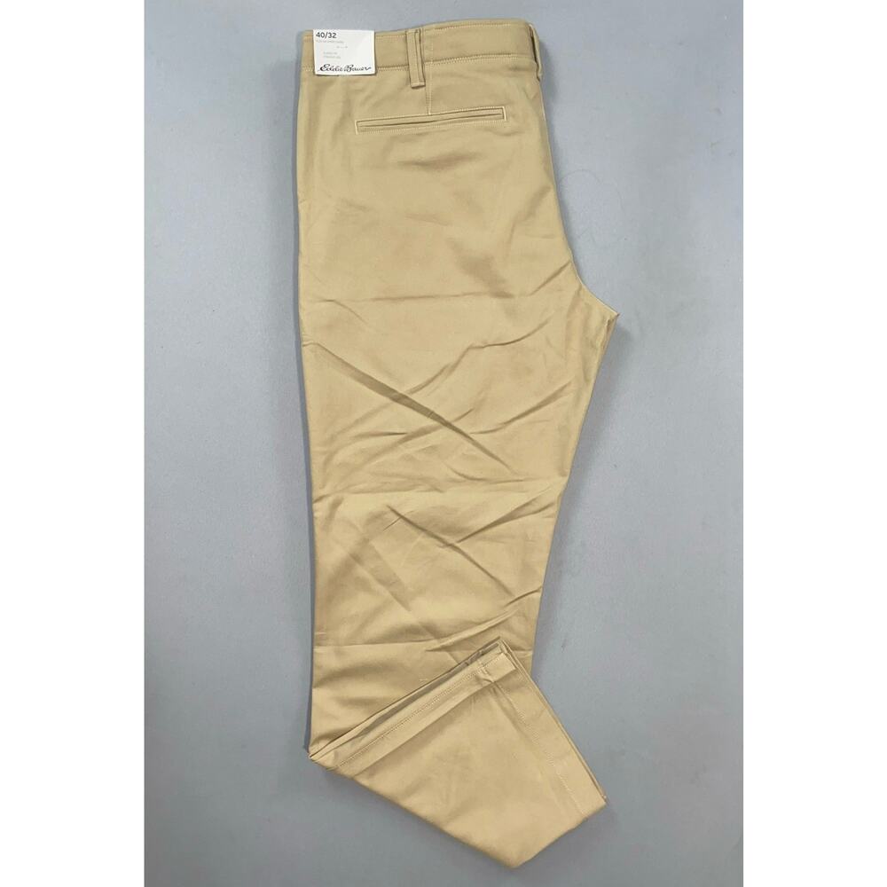 Eddie Bauer Classic Straight Flex Waist Chino Pants. Beige, Men's 40X32. NWT! - Picture 3 of 8